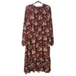 BloomChic Brown Leaf Print Midi Dress Size 26 Fall Wedding Guest Dress Photo 1
