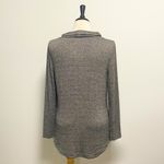 Talbots Black Metallic Gold Knit Thin Wide Turtleneck Sweater Tunic NWT Medium Photo 5