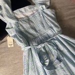 st. john's bay  Blue Green Plaid Extra Large‎ XL Tiered Dress NWT New Tie Waist Photo 3