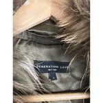 Generation Love Georgina Asiatic Raccoon Bomber Jacket in Olive Green Sz S Photo 3