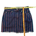 American Eagle Blue Super Stretch Red & White Striped Mini Jean Skirt, Sz 2 Photo 8
