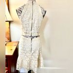 NIKIBIKI Soft Yellow Lace Halter Dress Open Back Fit & Flare Cocktail Party~L💛 Photo 1