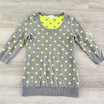 Motherhood Maternity  Grey & Yellow Polka Dot 3/4 Sleeve Sweater Size Small Photo 1