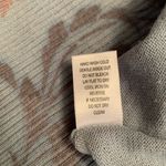 One World short sleeve sweater tunic blue floral scroll print ribbed bodice Photo 6