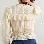 DÔEN Floryn Lace Trim Ruffle Long Sleeve Antique Walnut Small Photo 3