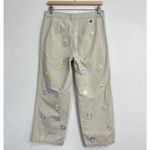Tommy Hilfiger ‎ Womens Chino Pants 8 Beige Embroidered Daisy Floral Wide Leg Y2K Photo 2
