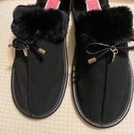 Kate Spade Black Slippers with Faux Fur and Bow Photo 0