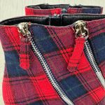Qupid Women's  Wink Plaid Zipper Accent Ankle Booties Size 9 Red Photo 8