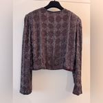 Adrianna Papell BOUTIQUE EVENING BEADED & SILK STUNNING JACKET Burgundy Small Photo 4