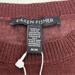 Eileen Fisher Crewneck Box Top Womens Burgundy Size Medium Thin Sweater NEW Photo 1
