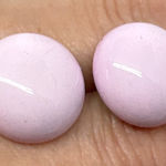 1970s Retro Round Stud‎ Earrings Light Pink Domed Cabochon Button Style Women's Photo 0