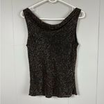 Cache Medium Brown Beaded Pageantry Formal Sleeveless Blouse New Years Party Y2K Photo 3