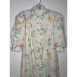 Vintage Miss Elaine Floral Seersucker Ruffle Housecoat Robe 70s 80s medium White Photo 2