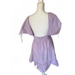 Amanda Uprichard  Lilac Puff Sleeve Casual Dress with Ruffle Hem, Medium Photo 1