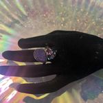 925 Sterling Silver Real Druzy Amethyst London Blue Topaz Iolite Ring Size 10. Photo 6