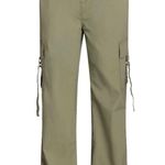 No Boundaries  Women's Parachute Pants Size S 4-6 Khaki Green Crinkled Cotton New Photo 1