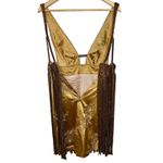 NWT Mandalay Light Gold Beaded Fringe Sequin V Photo 9