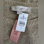 Loft  Metallic Gold short sleeve pullover round neck sweater Size Medium NWT Photo 5