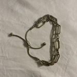 None Silver Layered Chain Bracelet Mixed Links Adjustable Slider Clasp Photo 0