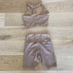 Muses Only Corset Inspired Seam Detail V Neck Bra and Shorts in Burnt Caramel Photo 2