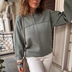 ZARA knit sweater oversized button front pullover Photo 2