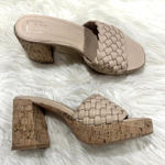 Shu Shop Gladys Woven Cork Platform Block Heel Sandal 8.5 Tan Photo 0