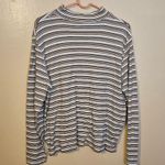 Studio Works  Size Extra Large XL Striped Stripes Brown White Cotton Mock Neck Photo 4