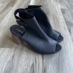 Cupid‎ BLack Open Toe Block Heel Slingback High Heels Women's Size 9 Photo 1