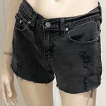 Levi’s 515 Custom Distressed Black Cutoff Denim Shorts 4 Photo 0