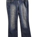 Zana Di Vintage Flare Jeans Size 13 Embroidered Pockets Bootcut Y2K Dark Wash Photo 0