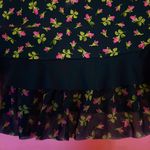 Betsey Johnson  Black & Pink Rosebud Mini Skirt Swimsuit Cover-Up Photo 5