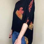 Chantik Bali Black Tribal Printed Asymmetrical Oversized Blouse Photo 4