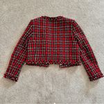 Alice + Olivia Kidman Tweed Plaid Jacket in Schoolgirl Plaid Bright Ruby Photo 10