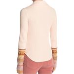 Free People  Women’s Size S Pale Peach Pink Mixed Up Cuff Thermal Turtleneck Top Photo 4