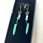 Scotch & Soda Maison Scotch Turquoise Dangle Earrings BNIB Photo 2