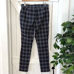 Tommy Hilfiger Womens Plaid Flat Front Trouser Pants Navy White Size 10 Photo 2