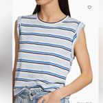 Veronica Beard  Blue Stripe Marine Muscle Tank Top Pima Cotton Casual Small Photo 0