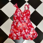 IRO Anaspe Floral Romper Red Pink White Strappy Overalls Boho Abstract FR44 US12 Photo 5