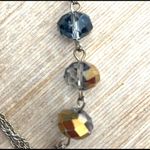 Long silver tone crystal necklace Photo 5