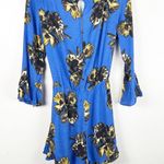 Free People All The Right Ruffles Casual Blue Floral Faux Wrap Romper Small Photo 1