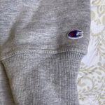 Champion  Gray Cropped Hoodie Sweatshirt Size M | Logo Sleeve Photo 4