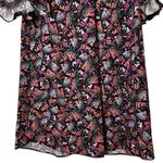 SYSS The Label Ruffle Sleeve Poplin Mini Dress Butterfly Print Boho Size Small Pink Photo 6