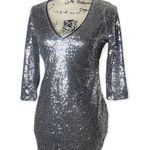 EXPRESS SZ 2 silver sequin dress Photo 0