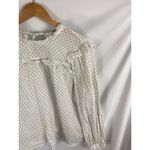 Madewell Mockneck Ruffle Top in Flocked Dot Size Medium Photo 3