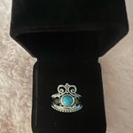 Beautiful Stainless Steel Bohemian Faux Turquoise and Silver Ring Size 7 Blue Photo 0
