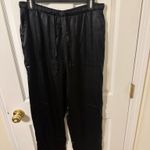 House of Harlow  1960 Black Silky Satin Pajama Set Photo 3