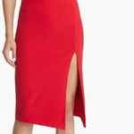 Lulus  Get the Party Going Cocktail Bodycon Midi Dress Red Women's Size Large NWT Photo 0