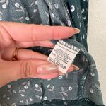 Brandy Melville  Green Floral Long Sleeve Crop Top Photo 4
