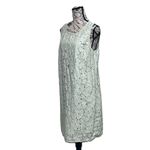 Banana Republic Green Floral Lace Shift Midi Dress Women’s 12 Elegant Minimalist Photo 2