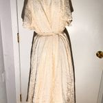 Torrid  Elegant Cream Lace Wrap Midi Dress with Belt – Size Medium Photo 2